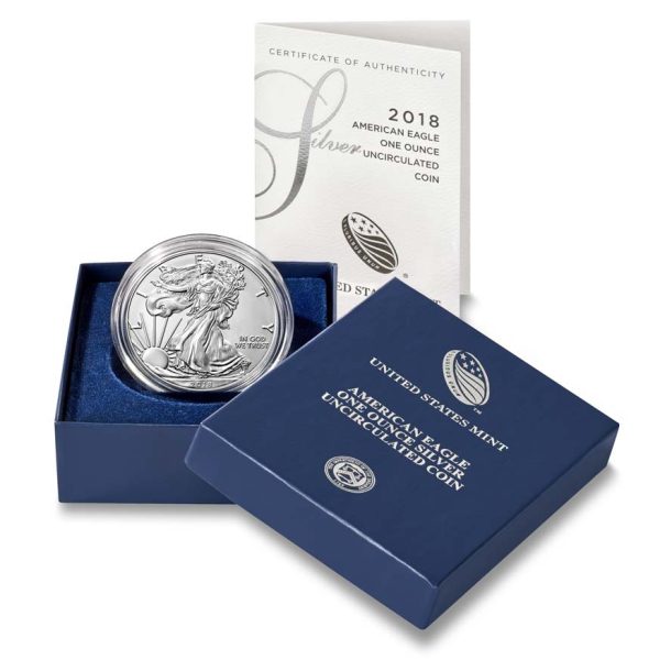 2018 W Burnished Silver American Eagle 