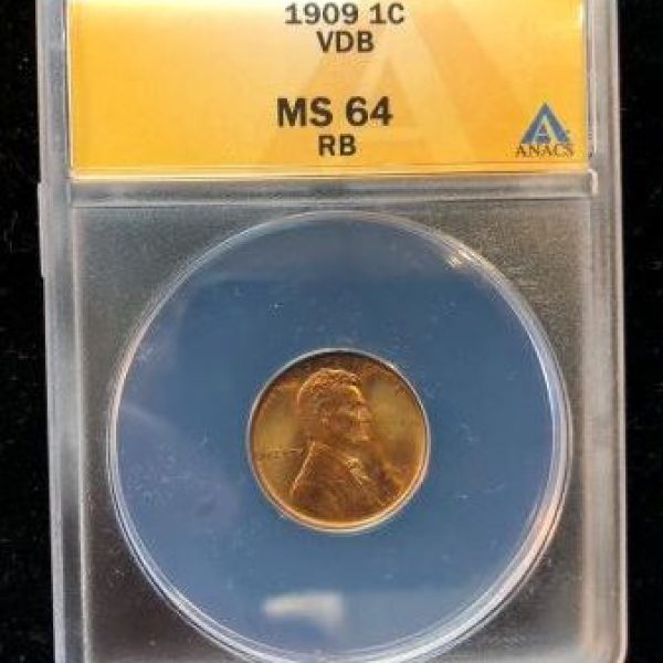 1909 VDB ANACS MS64 RB Wheat cent