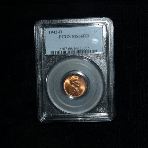 1942-D Wheat Penny in MS66 RD PCGS 