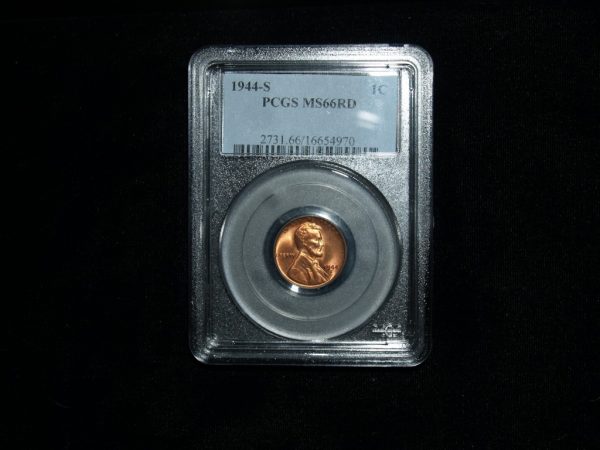 1944-S Wheat Penny in MS66 RD PCGS