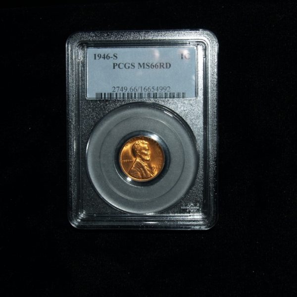 1946-S Wheat Penny in MS66 RD PCGS 
