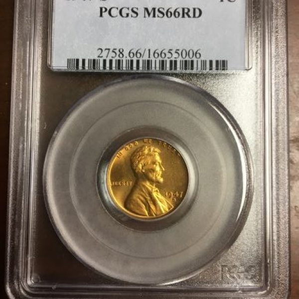 1947-S Wheat Penny in MS66 RD PCGS