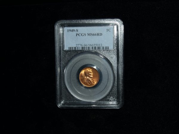 1949-S Wheat Penny in MS66 RD PCGS