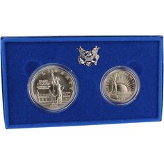 1986 Statue of Liberty Uncirculated Commemorative 2 Coin Set