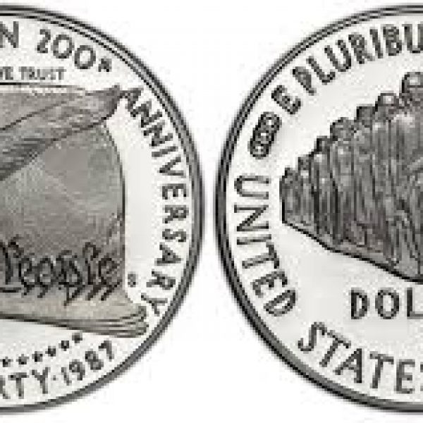 1987 U.S. Constitution Proof Commemorative Silver Dollar 