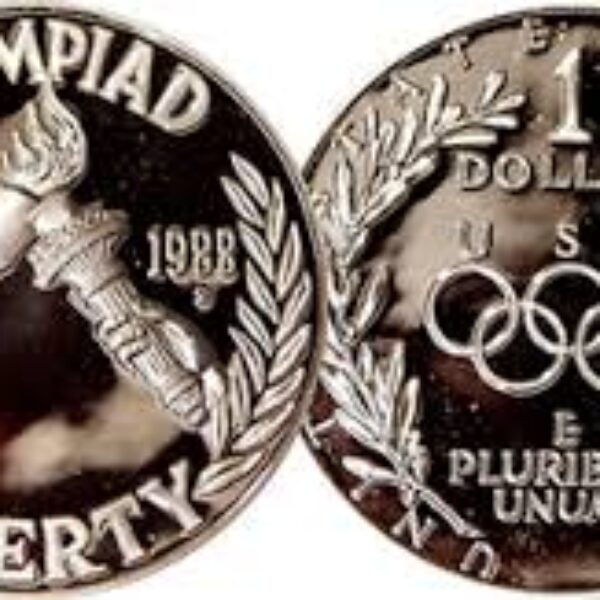 1988 Olympic Proof Commemorative Silver Dollar 