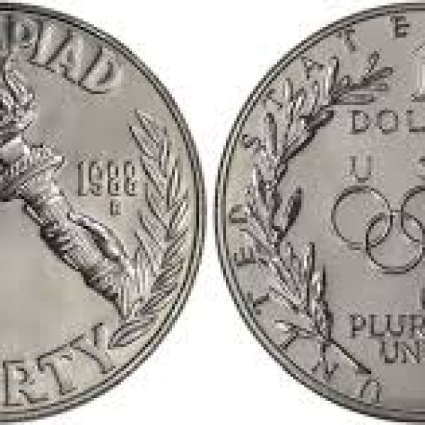 1988 Olympic Uncirculated Commemorative Silver Dollar 