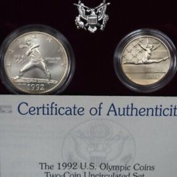 1992 Olympic Uncirculated Commemorative 2 Coin Set
