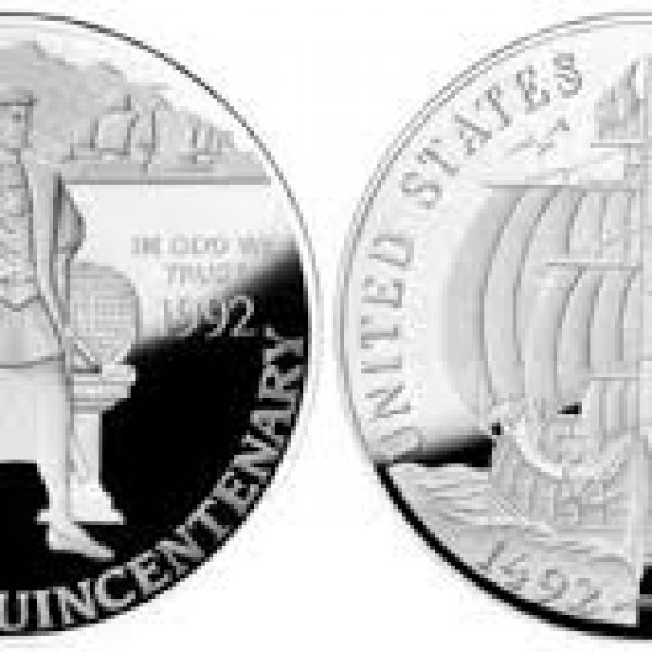 1992 Columbus Proof Commemorative Silver Dollar 