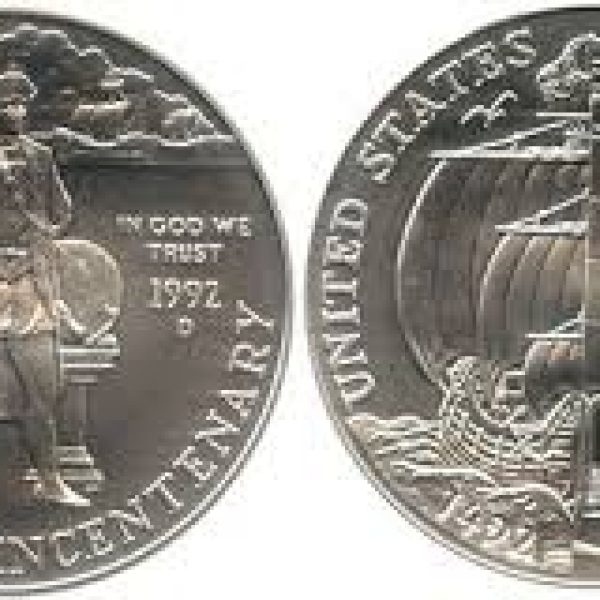 1992 Columbus Uncirculated Commemorative Silver Dollar 
