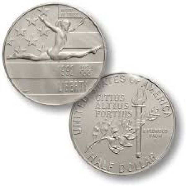 1992 Olympic Gymnast Uncirculated Commemorative Half Dollar 