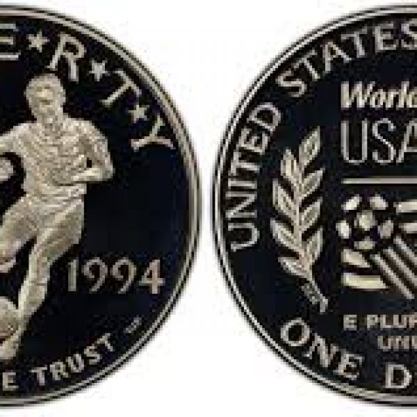 1994 World Cup Proof Commemorative Silver Dollar 