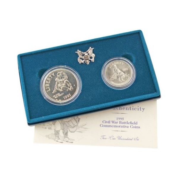 1995 Civil War Uncirculated Commemorative 2 Coin Set