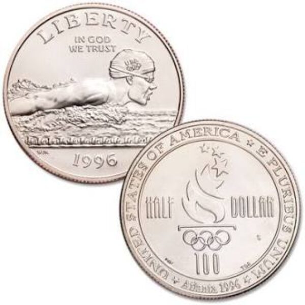 1996 Olympic Swimming Uncirculated Commemorative Half Dollar 
