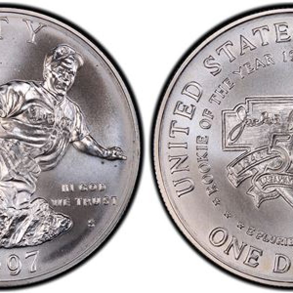 1997 Jackie Robinson Uncirculated Commemorative Silver Dollar