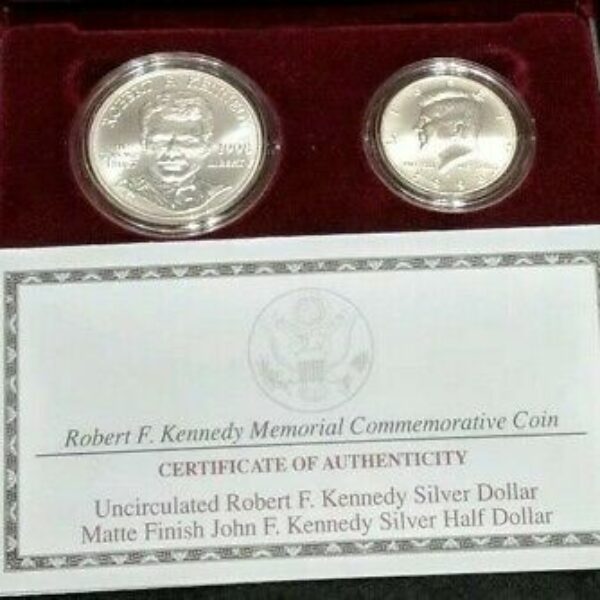 1998 Kennedy Uncirculated Commemorative 2 Coin Set