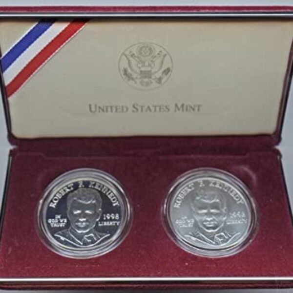 1998 Robert F. Kennedy Proof and Uncirculated Commemorative 2 Coin Set