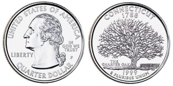 1999 Connecticut State Single Quarter Philadelphia Mint!