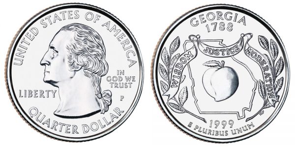 1999 Georgia State Single Quarter Philadelphia Mint!