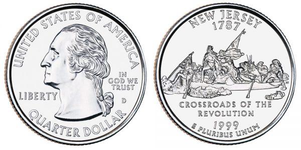 1999 New Jersey State Quarter Roll Denver Mint!