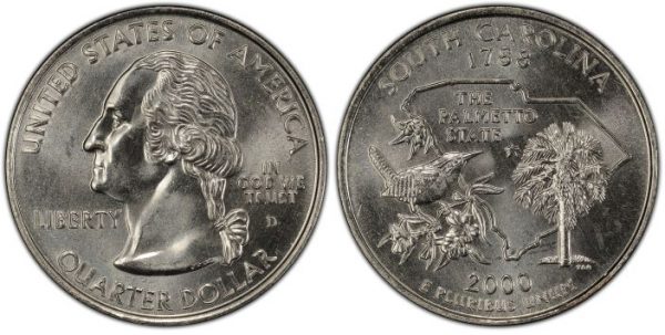 2000 South Carolina State Quarter Roll Denver Mint!