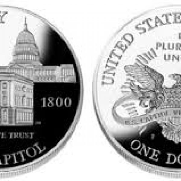 2001 Capitol Visitor Center Proof Commemorative Silver Dollar 