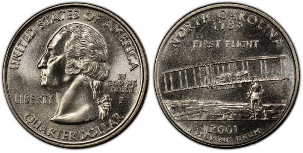 2001 North Carolina State Quarter Roll Philadelphia Mint!