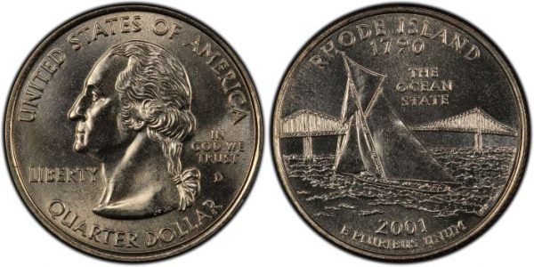 2001 Rhode Island State Quarter Roll Denver Mint!