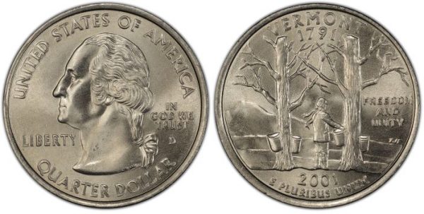 2001 Vermont State Single Quarter Denver Mint!