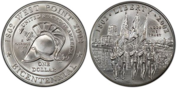 2002 West Point Uncirculated Commemorative Silver Dollar