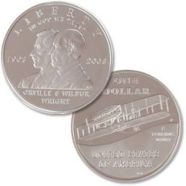 2003 First Flight Uncirculated Commemorative Silver Dollar 