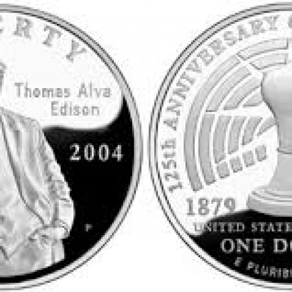 2004 Thomas Edison Proof Commemorative Silver Dollar 