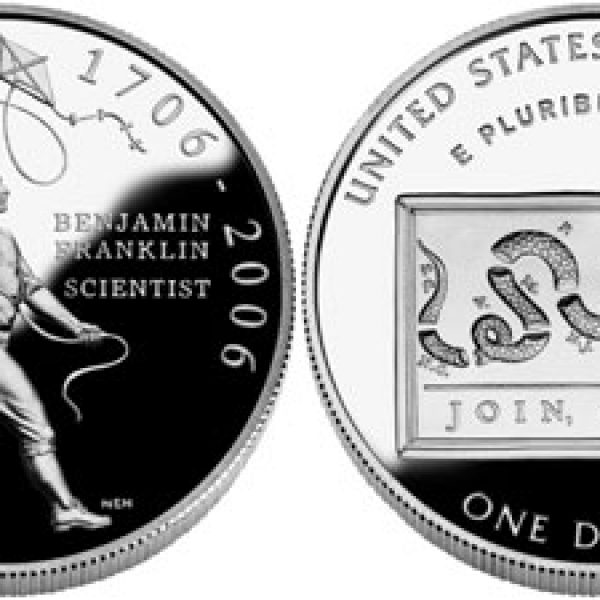 2006 Benjamin Franklin "Scientist" Proof Silver Dollar Commemorative
