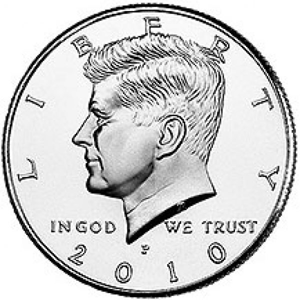 2010 Kennedy Half Dollar P mint mark