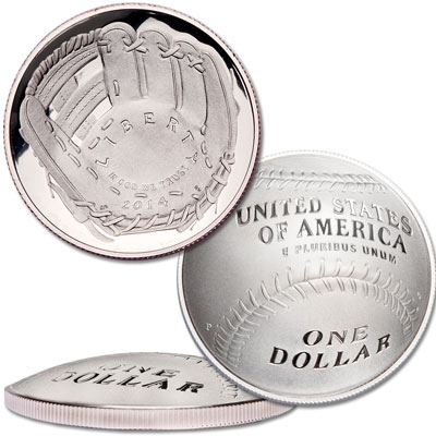 2014 Baseball Hall of Fame Proof Commemorative Silver Dollar
