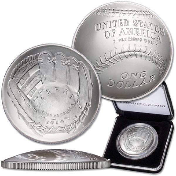 2014 Baseball Hall of Fame Uncirculated Commemorative Silver Dollar 