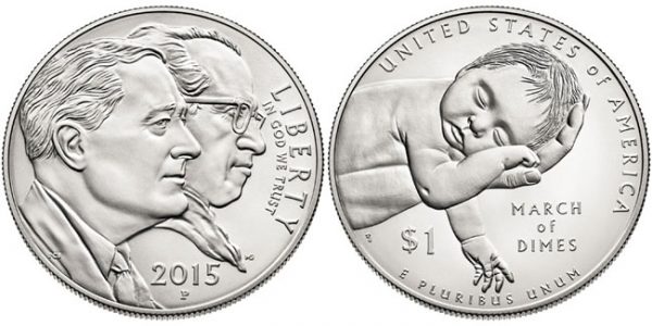 2015 March of Dimes Uncirculated Commemorative Silver Dollar