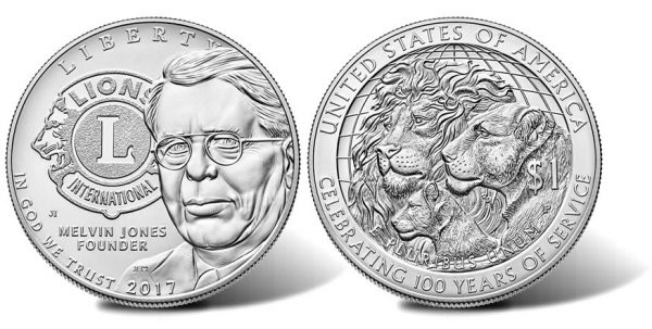 2017 Lions Club Uncirculated Commemorative Silver Dollar