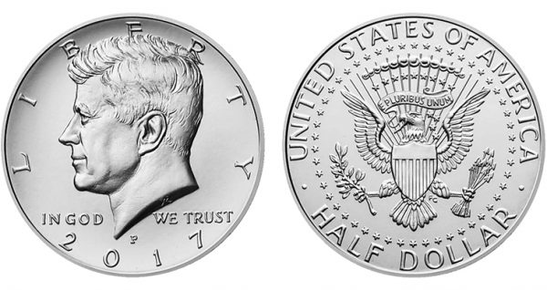 2017 Kennedy Half Dollar P mint mark