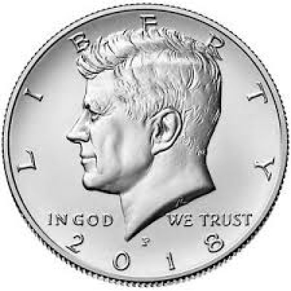 2018 Kennedy Half Dollar P mint mark