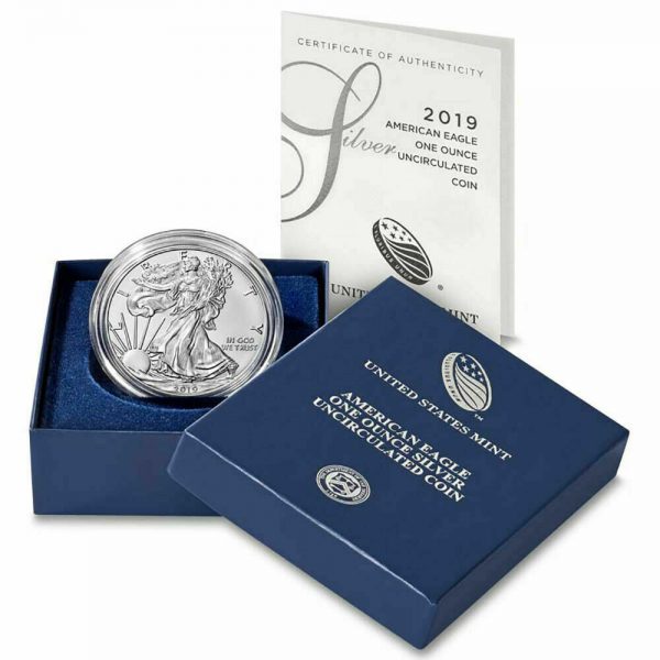 2019 W Burnished "Uncirculated" Silver American Eagle