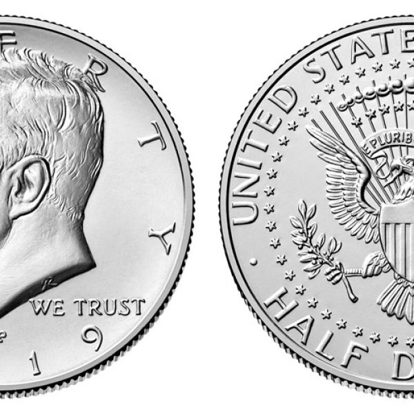 2019 Kennedy Half Dollar P mint mark