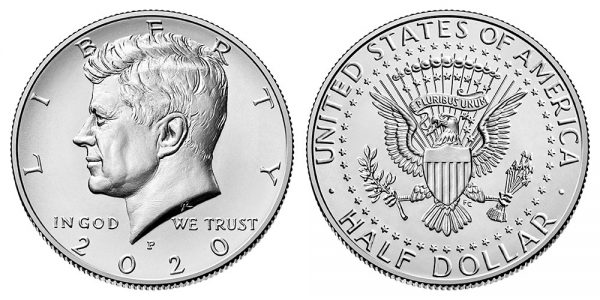 2020 Kennedy Half Dollar P mint mark