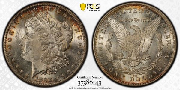 1892-CC Morgan Dollar in PCGS MS62