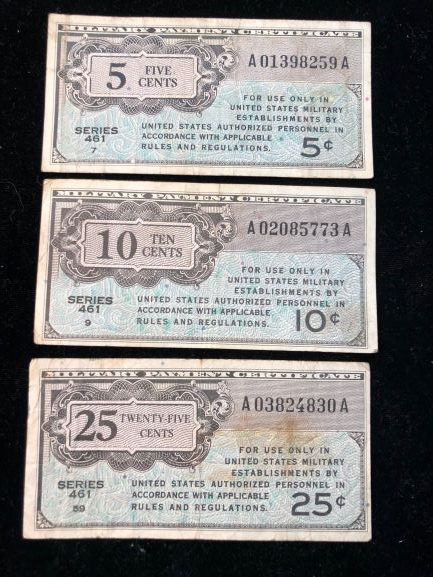 “471” Military Payment Certificate lot - Steinmetz Coins & Currency