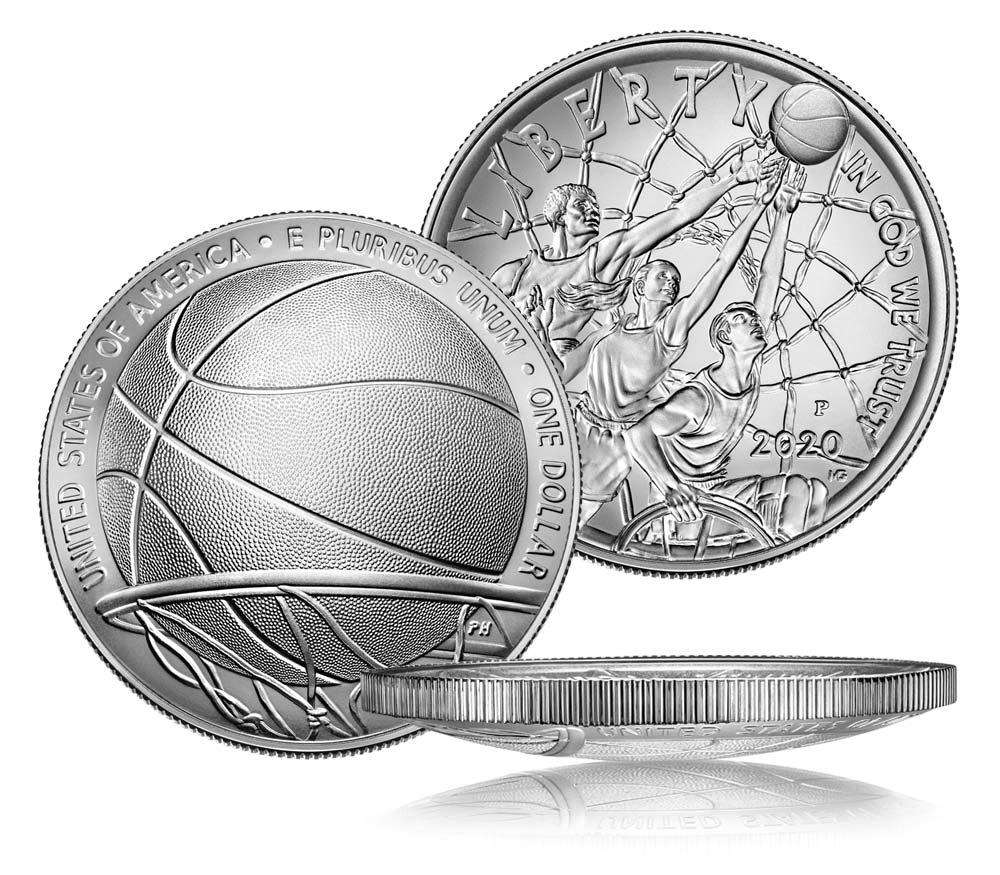 2020 Basketball Unc Commemorative Silver Dollar