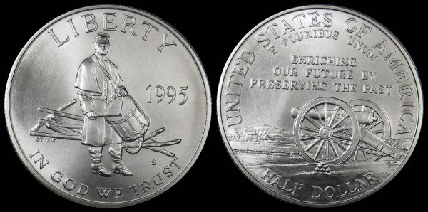 1995 Civil War Half Dollar Unc Coin
