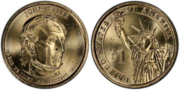 2009 John Tyler D Single Presidential Dollar