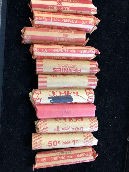 Full roll of UNSORTED wheat cents