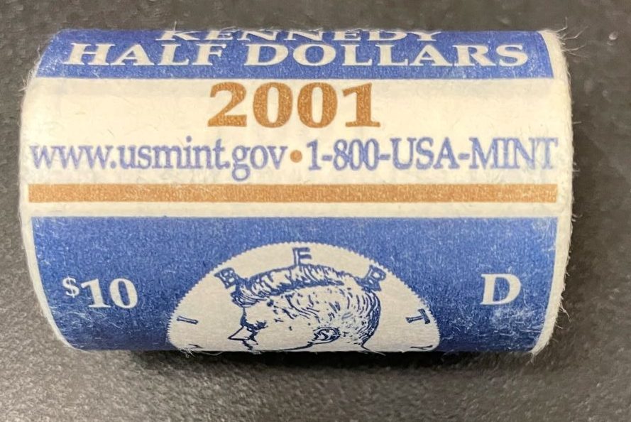 2018 P Kennedy Half Dollar US Mint Wrapped Roll Brilliant Uncirculated 